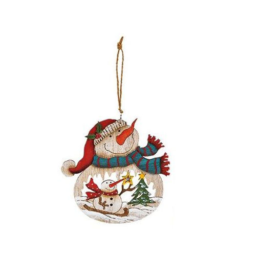 Picture of WOODEN HANGING DECORATION SNOWMAN